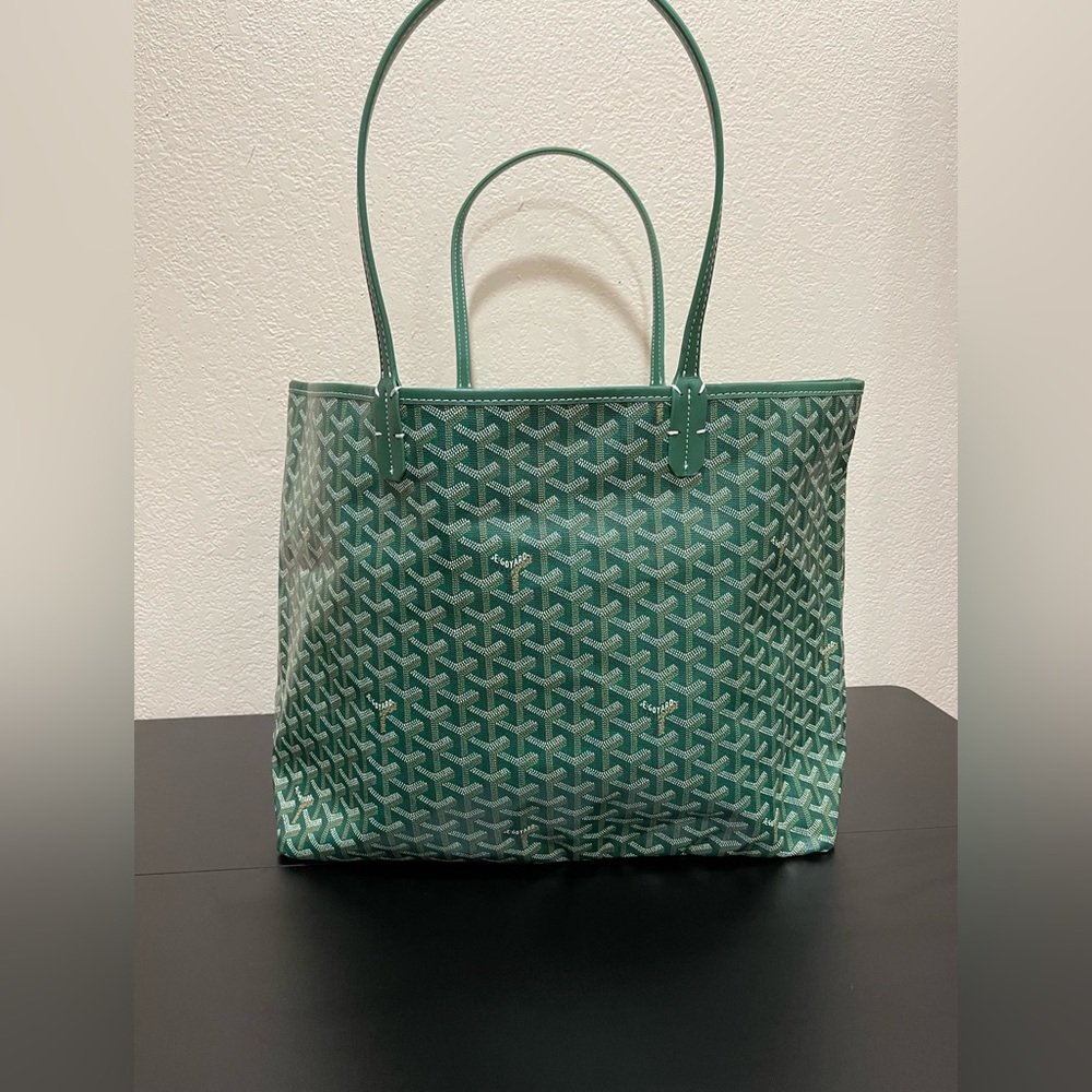 Green Goyard Tote Bag